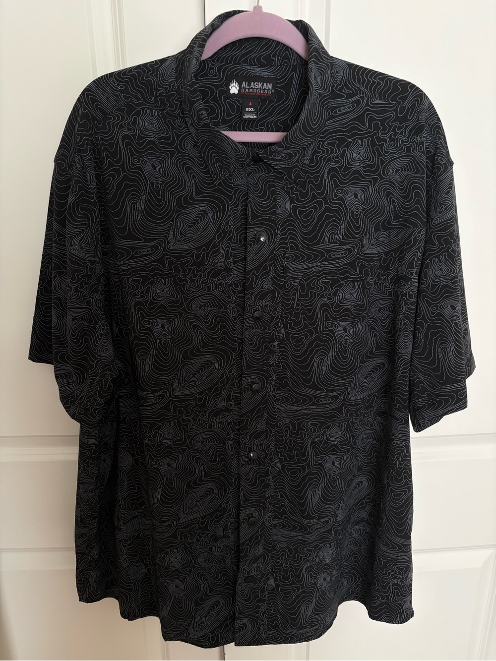 AKHG Duluth Trading Co. Men’s 2XL Topographic Map Performance Snap Up Shirt
